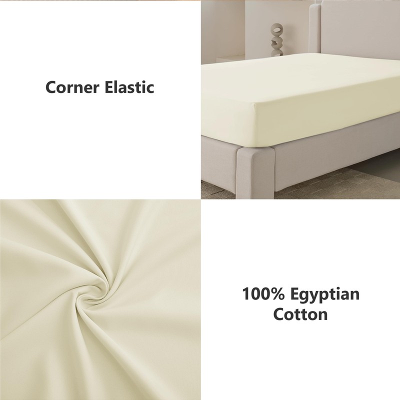 My Home Store Fitted Sheets King Size 100% Egyptian Cotton