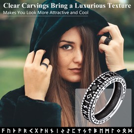 Silvora 925 Silver Women's Men's Ring Viking Celtic Knot Ring Retro Rune Finger Ring 5 mm Zircon Celtic Infinity Knot Band Rings Engagement Ring Wedding Ring Size 54.4 (17.25) - 69.7 (22)