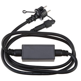 Star Trading 1.8m Power Cable for LED Lighting System Plug Lead for Outdoor Lighting System Black IP44