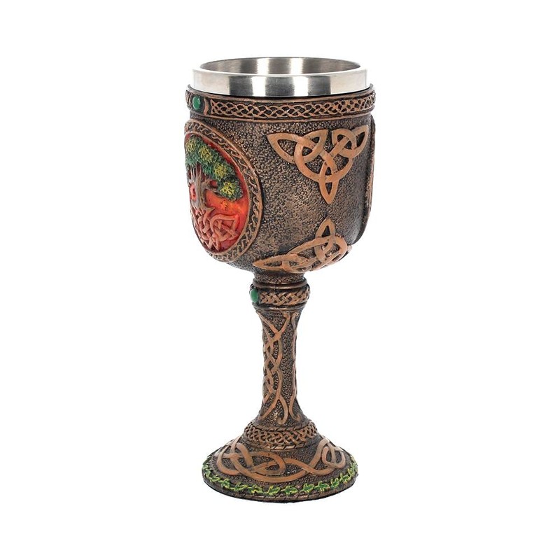 Nemesis Now Green Tree of Life Wine Goblet Resin with