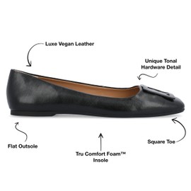 Journee Women's Comfort Foam Zimia Dress Flats Black, 8