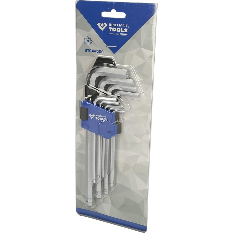 BRILLIANT TOOLS Allen Key Set, TX Profile, Short, Chrome Vanadium