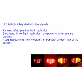 Fit For Yamaha 2004-2009 FZ6;2009 FZ6-R;(2004-2006 FZ6-S;2007-2009 FZ6-SHG; 2007 FZ6-SW); LED Rear Lamp Brake Tail Light with Integrated Turn Signal Indicators; (Smoke)