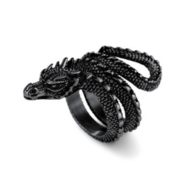 U7 Ring Jewellery for Women Black Dragon Rings Gothic Ring Men
