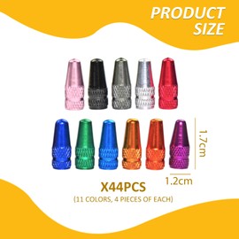 44 Pieces Bicycle Tire Valve, Valve Dust Cover, Tire Accessories, Aluminum Tire Valve Cover