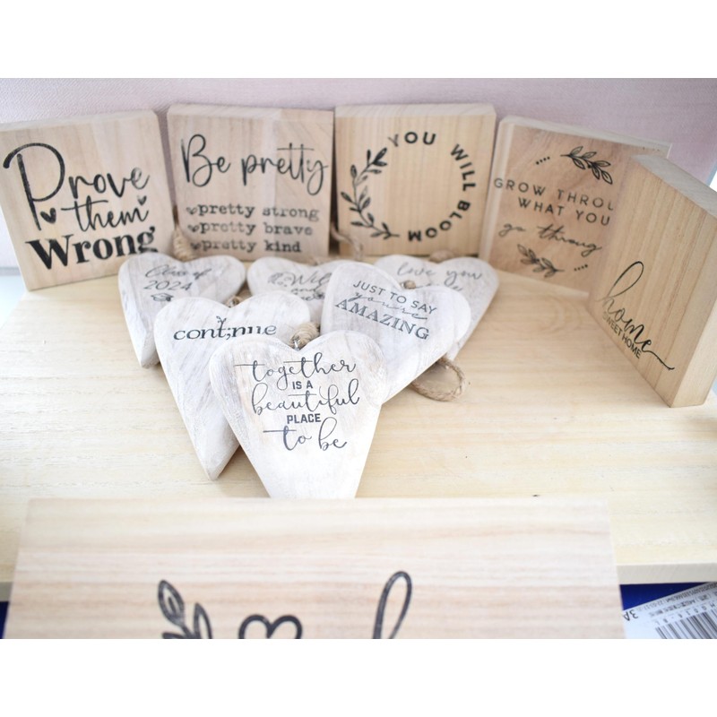 "YOU WILL BLOOM Solid Wood Freestanding Plaque. Wooden Shelf or