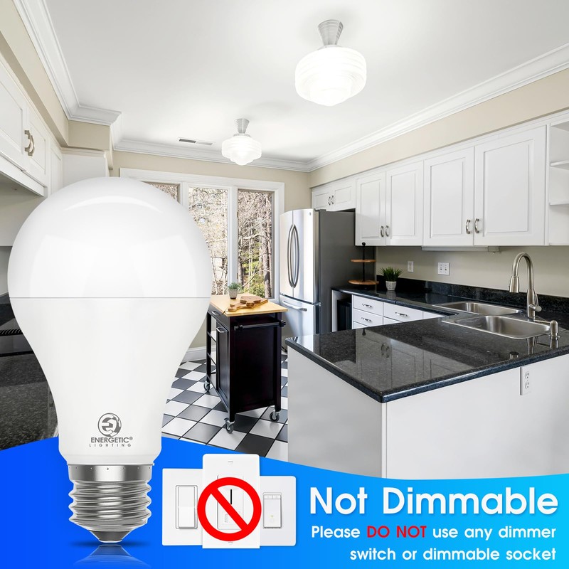 E ENERGETIC LIGHTING 6 Pack 150 Watt LED Light Bulb,