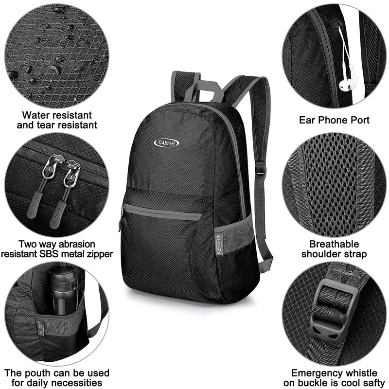 G4Free 20L Ultra Lightweight Foldable Backpack Packable Water Resistant Daypack