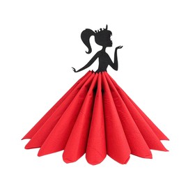 DanDiBo Napkin Holder Black Vintage Wooden 28 cm Napkin Stand Girl Princess 96397 Freestanding Stand Table Cloth Dispenser