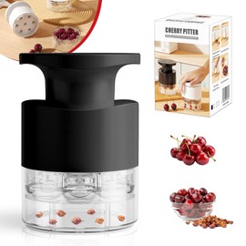 Cherry Pitter Multiple, Push Type Cherry Corer Multiple, Kitchen Cherry Jam 7 Holes Multi Pitter Tool, 7-in-1 Cherry Seed Remover Quick Portable Cherry Pitting Tool (Black)