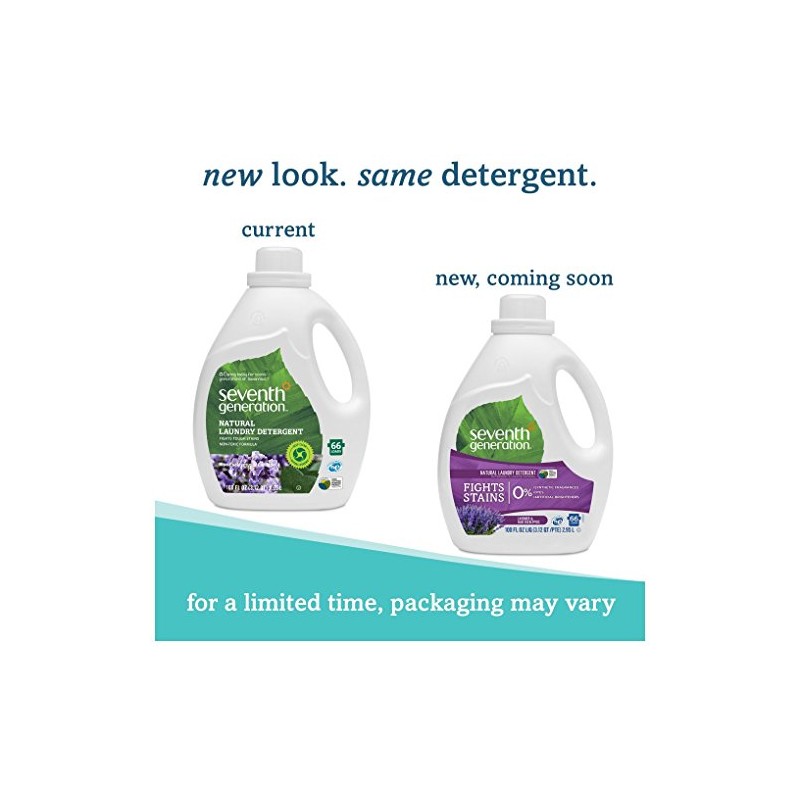 Seventh Generation Liquid Laundry Detergent, Fresh scent, Lavender, 100 Fl