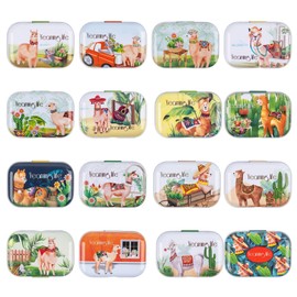 Framendino, 5 Pack Mini Trinket Coin Box Small Alpaca Pattern with Lid for Jewelry Storage Containers (Random Color)