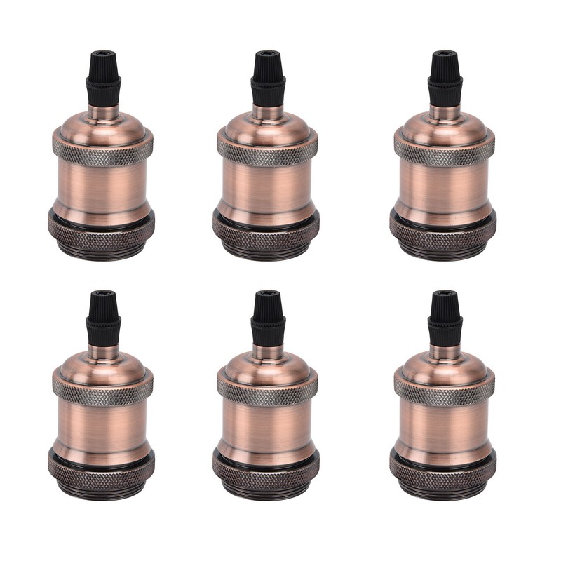 6 Pcs Lamp Holder Metal E26 E27 Screw Retro Lighting
