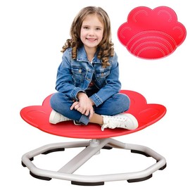 Qusases Sensory Swivel Chair for Kids, Spinning Chair for Autistic Kid, Sit and Spin Sensory Toys, Training Body Coordination, Autism ADHD Chairs Play - Color: Red