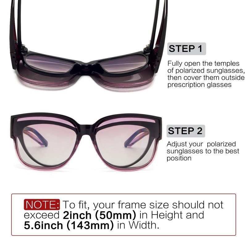 Face Shadow Polarised Over Sunglasses for Women Over Normal Glasses,