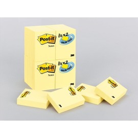 Post-it Mini Notes, 1.5x2 in, 24 Pads, America's #1 Favorite Sticky Notes, Canary Yellow, Clean Removal, Recyclable (653-24VAD-B)