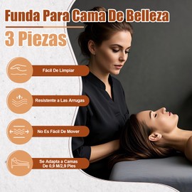 Massage Bed Sheet Set 3 Pieces Soft Breathable Reusable Bedding Set for Most Massage Tables in White (Grey)