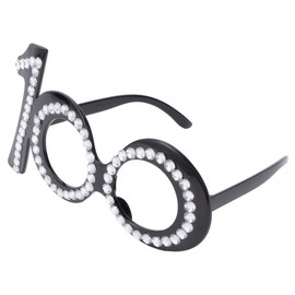 Birthday Number Glasses Crystal Frame Rhinestone Digital 100 Costume Novelty Glasses Photo Prop for 100th Birthday Wedding Party