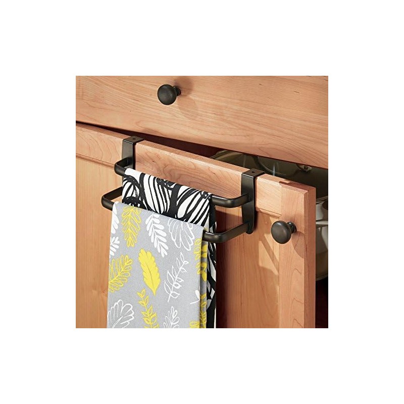 InterDesign Axis Over The Cabinet Towel Bar, Double 9-Inch, Bronze