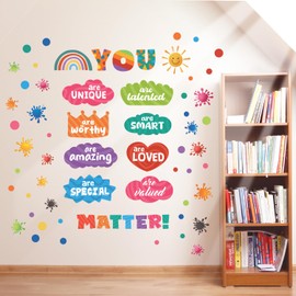 DECOWALL DS9-8082 Inspirational Quotes Wall Stickers Colorful Wall Decals for Girls Room Nursery Playroom Décor Kids Baby Educational Classroom Bedroom Living room Home décor Art School