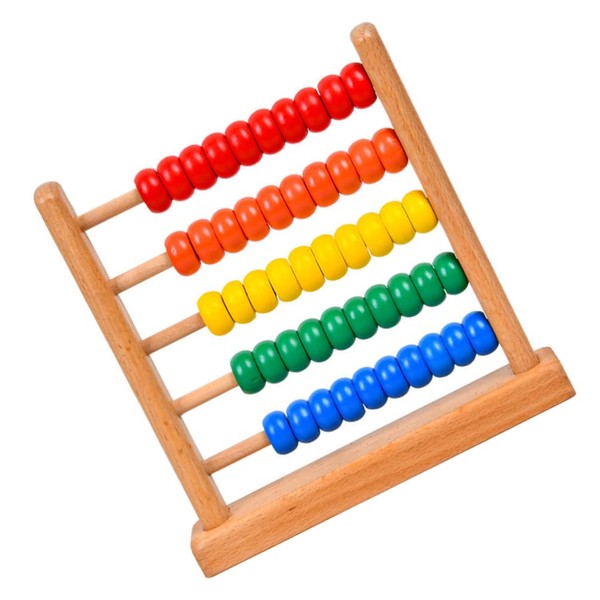 Toyvian Abacus Colorful Bead Wood Classic Abacus Counting Tool Portable