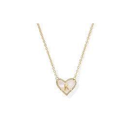 Kendra Scott Womens Heart Letter K Short Pendant Necklace Gold Ivory Mother Of Pearl One Size One Size