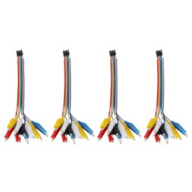 VGOL 4 Pieces Crocodile Clip D Connector Cable Female 10 Pin Jumper Cable Female to Alligator Clip Cable Length 17.5 cm for Electronic Experiments