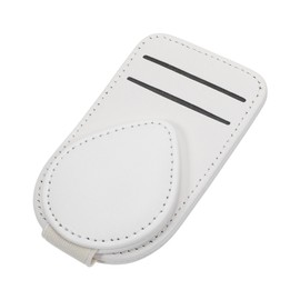 Partuto Car Sunglasses Clip Magnetic Universal Sun Visor Eyeglasses Holder Clip Leather White 11.5x7cm 1 Pcs