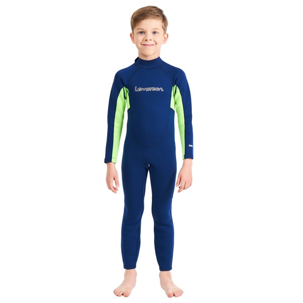 Lemorecn Wetsuits Youth 2 mm Full Diving Suit(4032navygreen-10)