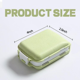 Pill Organizer Small,Small Pill Case Travel Container Box for Purse, Pill Organizer Travel Vitamin Organizer Daily 3 Layer 8-Grid Box (Green)