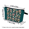 YULUENZE Floral Skull Makeup Bag Cute Small Organizer Bag with