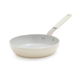 GreenPan x Bobby Flay 8" Nonstick Frying Pan Skillet, PFAS-Free Diamond Ceramic, Induction Suitable, Stay-Cool Silicone Handle, Easy Clean Dishwasher & Oven Safe, Egg & Omelet Pan, Cream