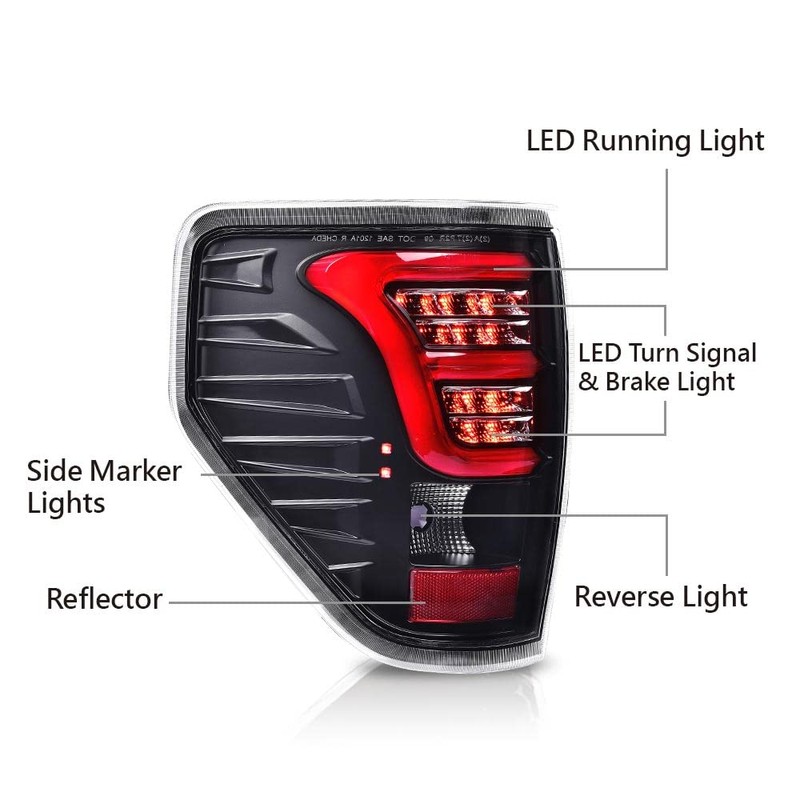 G-PLUS Tail Light Assembly w/Wiring Harness Fit For Ford F150