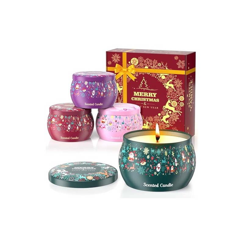 THAUSDAS Scented Candles Gift Set: 4 Pack 4.4 oz Aromatherapy