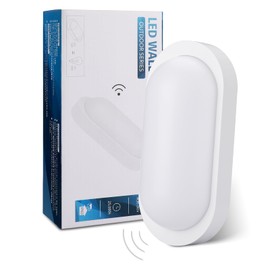 Oraymin 10W LED Wall Lamp with Motion Sensor, 4000K Neutral White LED Automatic Sensor Lamp, IP44 Ceiling Lighting, Basement Lamp, Bathroom Lamp, Bedroom Lamp, Balcony Lamp