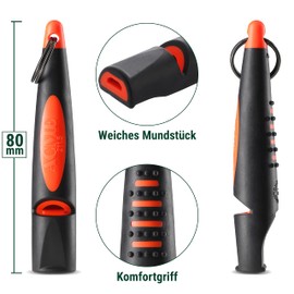 ACME Dog Whistle No. 211.5 (Update 2023) with Free Whistle Band in Matte Black, Alpha, Ideal for Callback, Long Range, Frequency Standardised (Black/DG Orange)