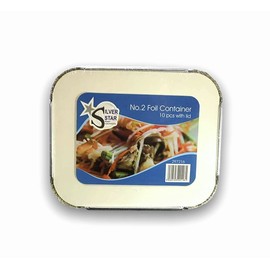G&S PACKING UK LTD Silver Foil Food Trays Dishes Containers & Lids for Food, Catering, Parties, and Events, 120 x 145 x 49mm (Pack of 50)