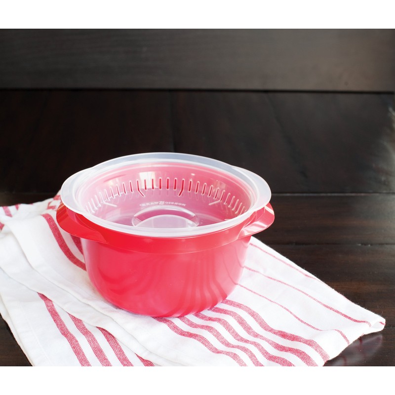 Nordic Ware Microwave Multi-Boiler, 5.5 Cup, Red