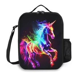 Ximjoju Unicorn Lunch Box Insulated Lunch Bag for Women Men Reusable Large Capacity Lunchbox with Shoulder Strap Small Leakproof Cooler Food Bento Tote Bag for Work Travel Picnic