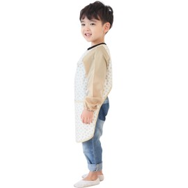 Plie Kids Painting Apron – Waterproof Long Sleeve Art Smock for Toddlers & Preschoolers, Messy Play, Baking, Crafts, Cooking, Sensory Activities (Ages 1–10), Begie Star (12-XL)