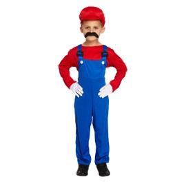 HENBRANDT Super Workman Fancy Dress Costume, Red - Small (4-6 Yrs)