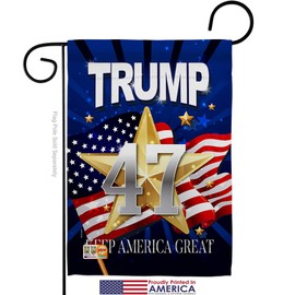Trump 46 Keep America Great Garden Flag Set Wall Hanger Americana Political President Democrat Republican Tea Party United State American Election Gift Yard House 13 X 18.5