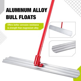Bull Float Tools Kit 48"x8" Concrete Tools Heavy-Duty Cement Smoothing Tool,Aluminum Magnesium Alloy Concrete Finishing Tools with Handle x4 and Bull Float Bracket