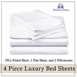 Split King Sheet Set for Adjustable Bed 5 Piece Bedding Sheets Set Extra Soft Cooling Bed Sheets Deep Pocket up to 16 inch - Easy Care Split King White Juego de sábanas Split King para cama ajustable