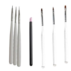 Gel Nail Brush, Beginner Set, Nail Brush Set, For Gel Nails, Introduction Brush Set, Nail Art Line Brush (Full Set)