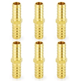 ChillWaves Brass Hose Barb Fittings, Splicer Mender Union 1/2" Barb x 1/2" Barb Hose Repair Kit For Water/Fuel/Air(6-PACK)