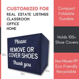 RE GOODS Caja de fundas para zapatos, suministros para agentes inmobiliarios, soporte desechable para botines de zapatos para listados de inmobiliarios y casas abiertas. Cubre o retira el contenedor de zapatos