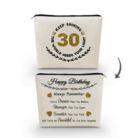 YULUENZE Inspirational Birthday Presents 30th Birthday Golden Shining Remember You Are Braver Stronger Smarter Beautiful Happy 30-Year-Old Birthday Present for Women Friends Sisters
