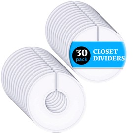 30 divisores de clóset para colgar ropa, juego de 30 divisores de clóset blanco, divisores de ropa para armarios, etiquetas de clóset, divisores de ropa de clóset (30 en blanco)