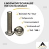 M12 x 45 mm (Pack of 5) Rounded Head Screws